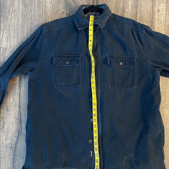 LEVI'S STRAUSS & CO Chamois Heavy Men Medium Vintage Field Work Shirt Dark Blue - Picture 10 of 10